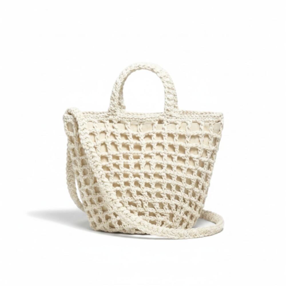 MADEWELL Crocheted Rope Tote Antique Cream Summer Vibes Boho Vacation Resort